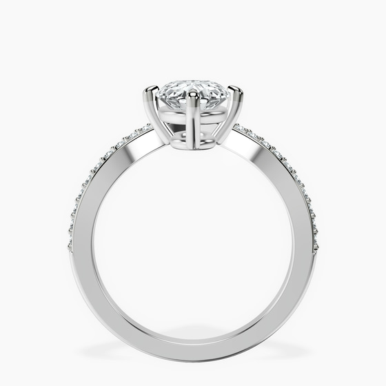 Zelda Classic Chevron Lab Diamond Ring left view