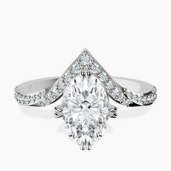 Athena Chevron Twist Lab Diamond Ring front view