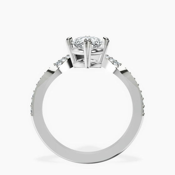 Athena Chevron Twist Lab Diamond Ring left view