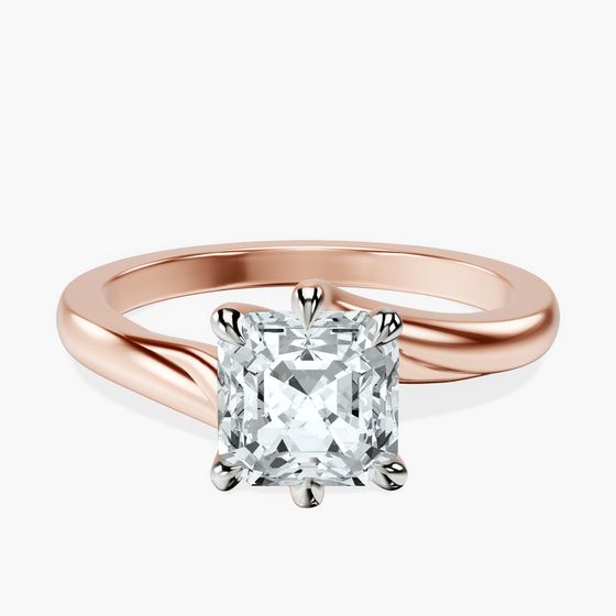 Seraphina Twist Prongs Solitaire 2mm Lab Diamond Ring front view