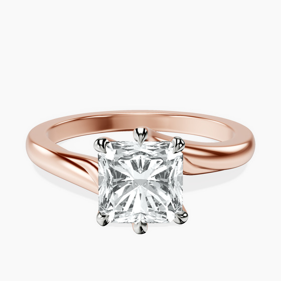 Seraphina Twist Prongs Solitaire 2mm Lab Diamond Ring front view