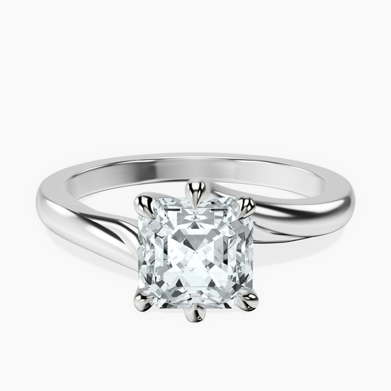 Seraphina Twist Prongs Solitaire 2mm Lab Diamond Ring front view