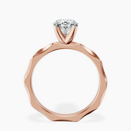 Magnolia Texture Solitaire Lab Diamond Ring left view