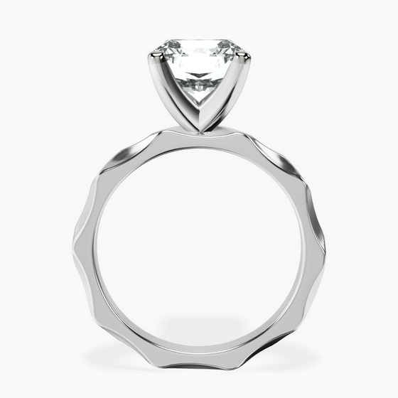 Magnolia Texture Solitaire Lab Diamond Ring left view
