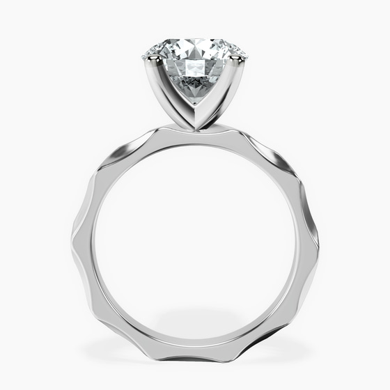 Magnolia Texture Solitaire Lab Diamond Ring left view