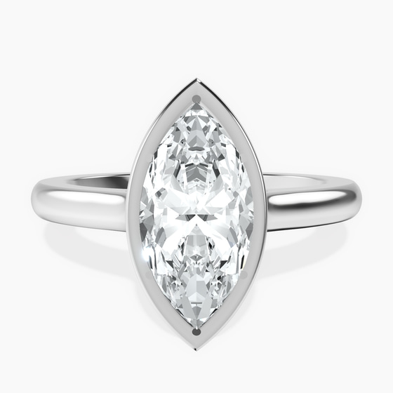 Calliope Bezel Floating Solitaire Lab Diamond Ring front view