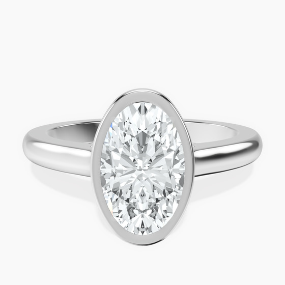 Calliope Bezel Floating Solitaire Lab Diamond Ring front view
