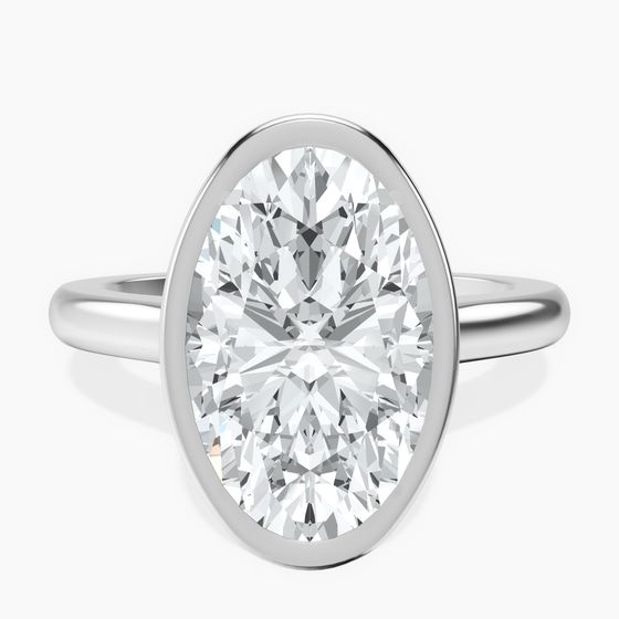 Calliope Bezel Floating Solitaire Lab Diamond Ring front view