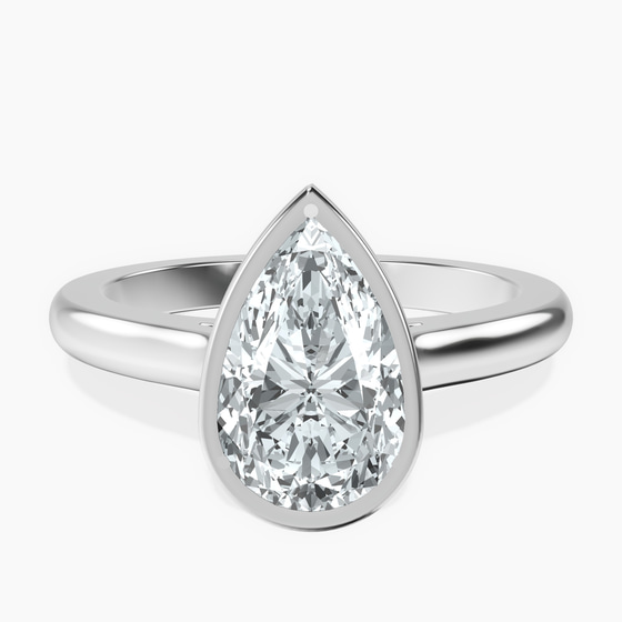 Calliope Bezel Floating Solitaire Lab Diamond Ring front view
