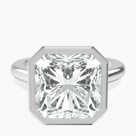 Calliope Bezel Floating Solitaire Lab Diamond Ring front view