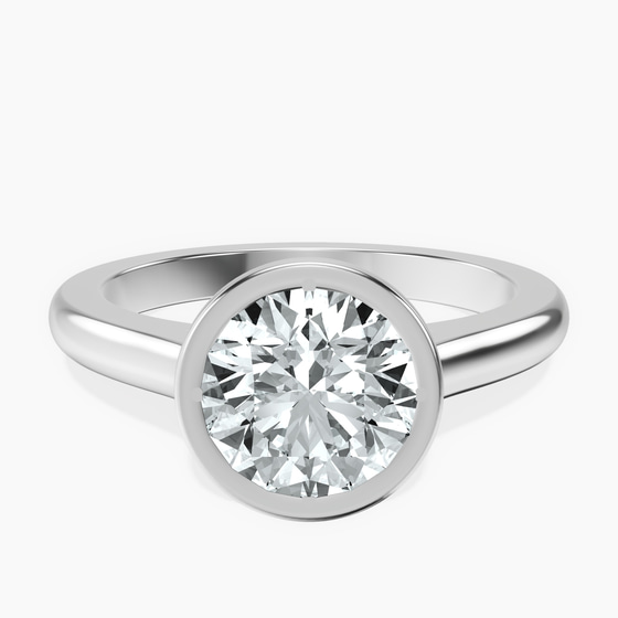 Calliope Bezel Floating Solitaire Lab Diamond Ring front view