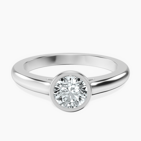 Calliope Bezel Floating Solitaire Lab Diamond Ring front view