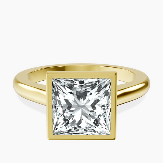 Calliope Bezel Floating Solitaire Lab Diamond Ring front view