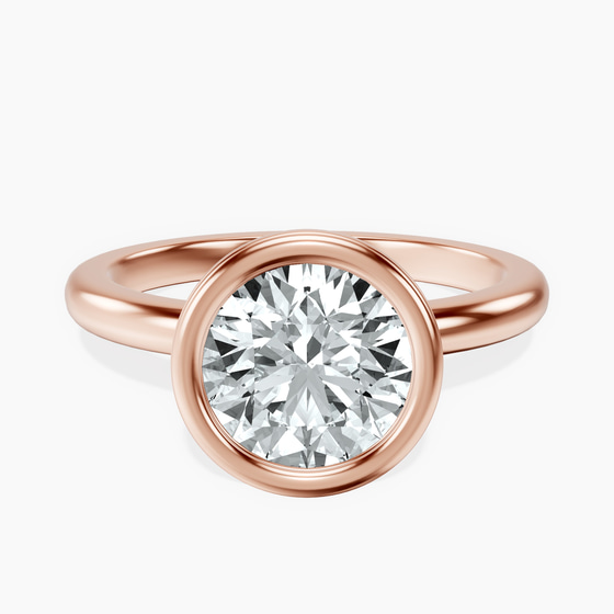 Eugenia Classic Bezel Solitaire Lab Diamond Ring front view