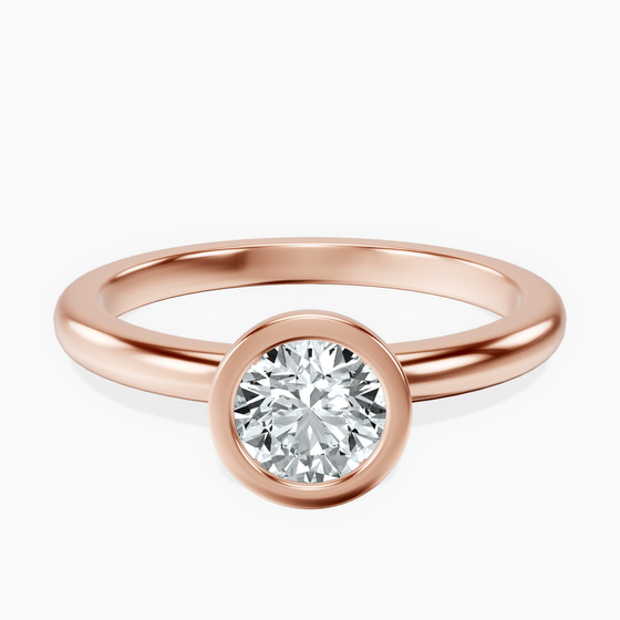 Eugenia Classic Bezel Solitaire Lab Diamond Ring front view