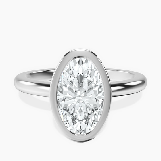 Eugenia Classic Bezel Solitaire Lab Diamond Ring front view