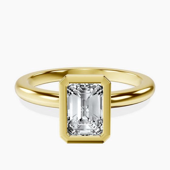 Eugenia Classic Bezel Solitaire Lab Diamond Ring front view