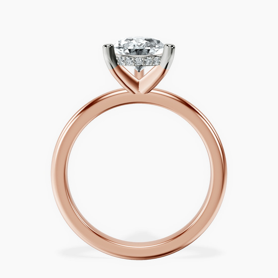 Mildred Hidden Halo Solitaire Lab Diamond Ring left view