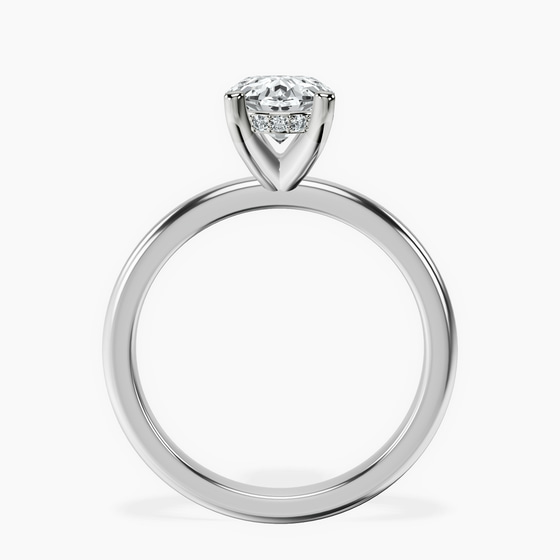 Mildred Hidden Halo Solitaire Lab Diamond Ring left view
