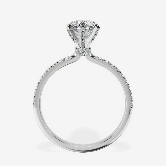 Mereia Secret Halo Lab Diamond Ring left view