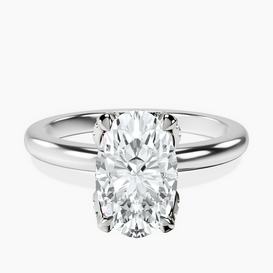 Mabel Petal Solitaire Lab Diamond Ring front view