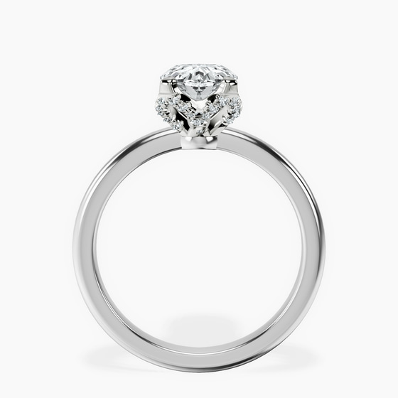 Mabel Petal Solitaire Lab Diamond Ring left view