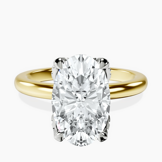Mabel Petal Solitaire Lab Diamond Ring front view