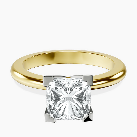 Cordelia Knife Edge Solitaire Lab Diamond Ring front view