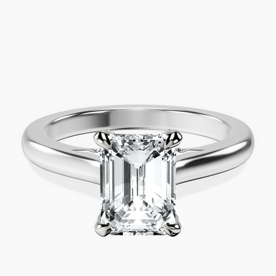 Agnes Criss cross Prong Solitaire 2mm Lab Diamond Ring front view