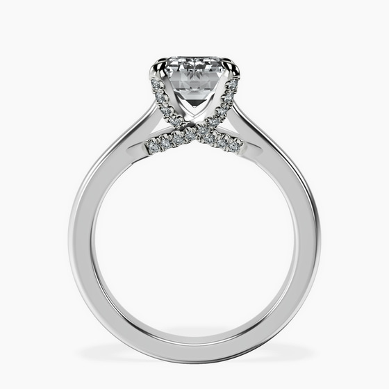 Agnes Criss cross Prong Solitaire 2mm Lab Diamond Ring left view