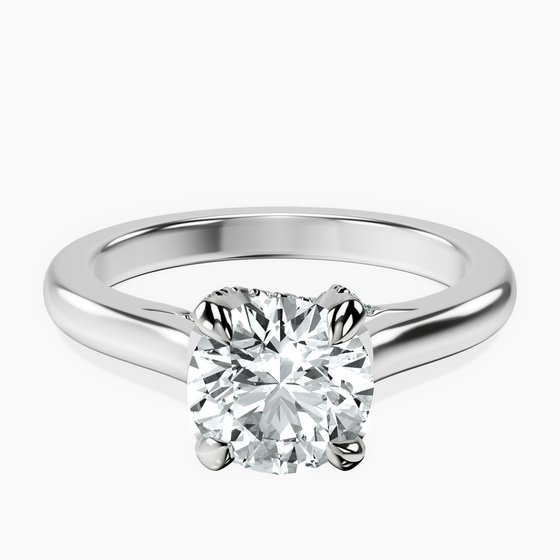 Agnes Criss cross Prong Solitaire 2mm Lab Diamond Ring front view