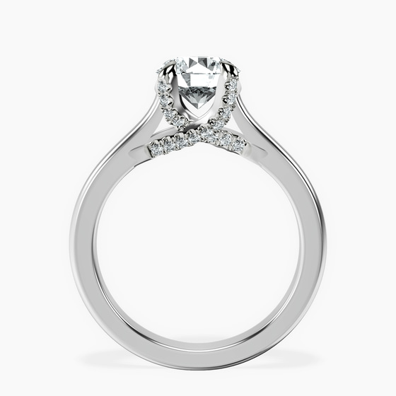 Agnes Criss cross Prong Solitaire 2mm Lab Diamond Ring top view
