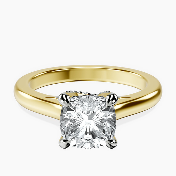 Agnes Criss cross Prong Solitaire 2mm Lab Diamond Ring front view