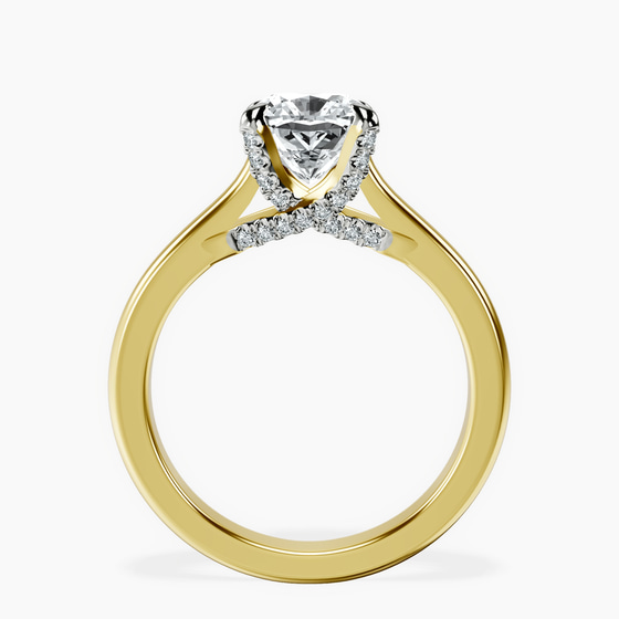 Agnes Criss cross Prong Solitaire 2mm Lab Diamond Ring left view