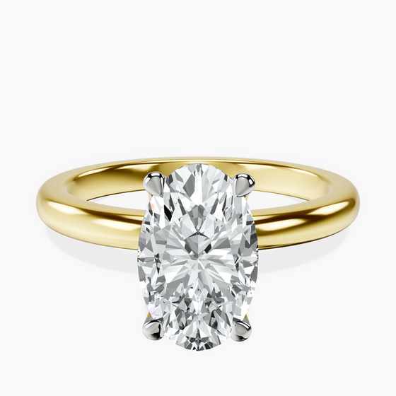 Matilda Leaf Petal Solitaire Lab Diamond Ring front view