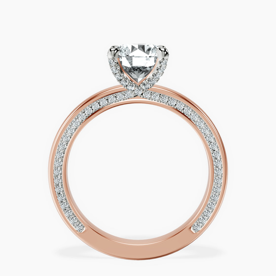 Edith Lab Diamond Studded Petite Solitaire Lab Diamond Ring left view