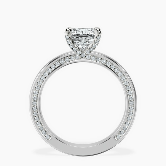 Edith Lab Diamond Studded Petite Solitaire Lab Diamond Ring left view