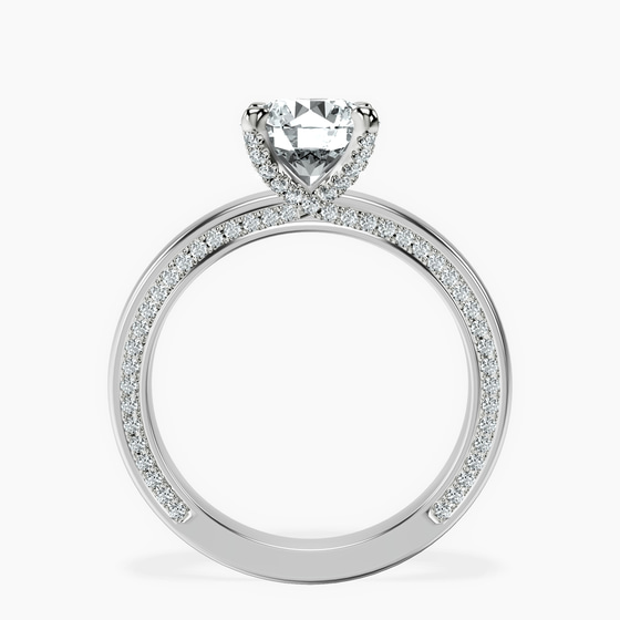 Edith Lab Diamond Studded Petite Solitaire Lab Diamond Ring left view