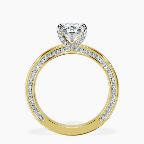 Edith Lab Diamond Studded Petite Solitaire Lab Diamond Ring left view