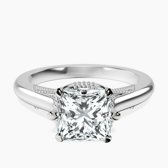 Esther Tacori Style Solitaire Lab Diamond Ring front view