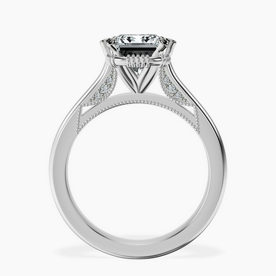 Esther Tacori Style Solitaire Lab Diamond Ring left view