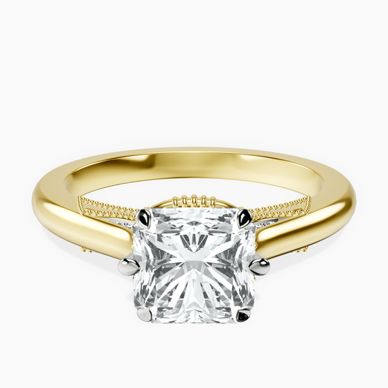 Esther Tacori Style Solitaire Lab Diamond Ring front view