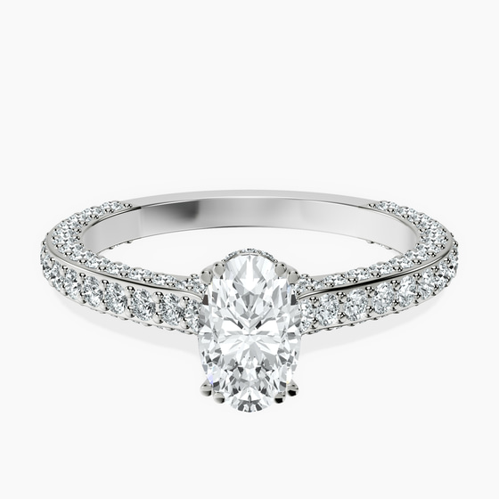 Eternia Criss Cross Side Halo Lab Diamond Ring front view