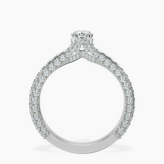 Eternia Criss Cross Side Halo Lab Diamond Ring left view