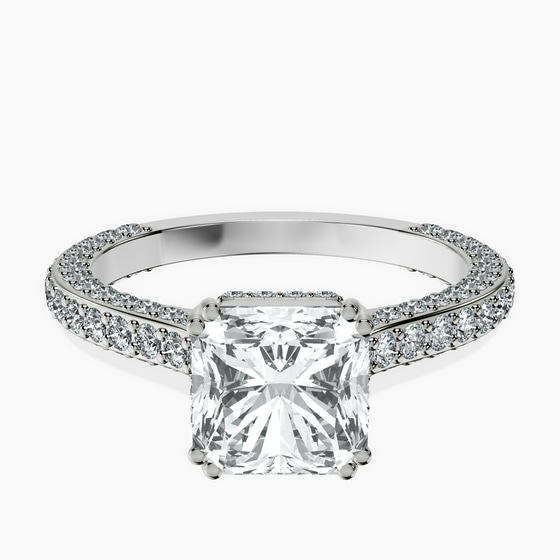 Eternia Criss Cross Side Halo Lab Diamond Ring front view