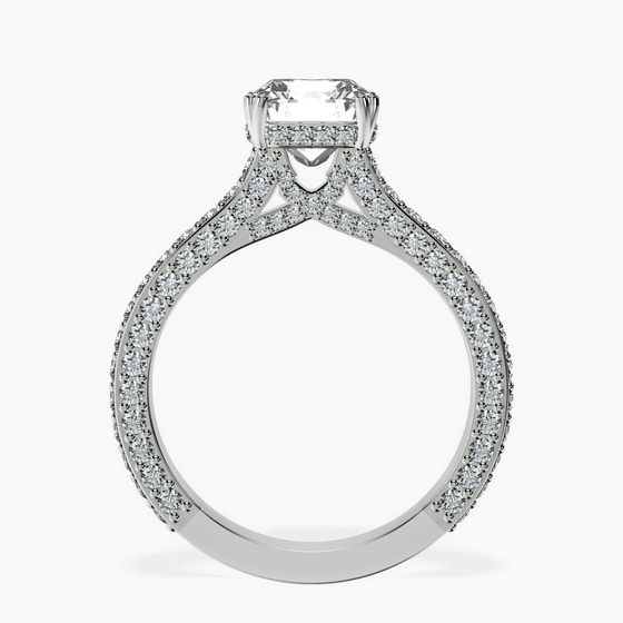 Eternia Criss Cross Side Halo Lab Diamond Ring left view