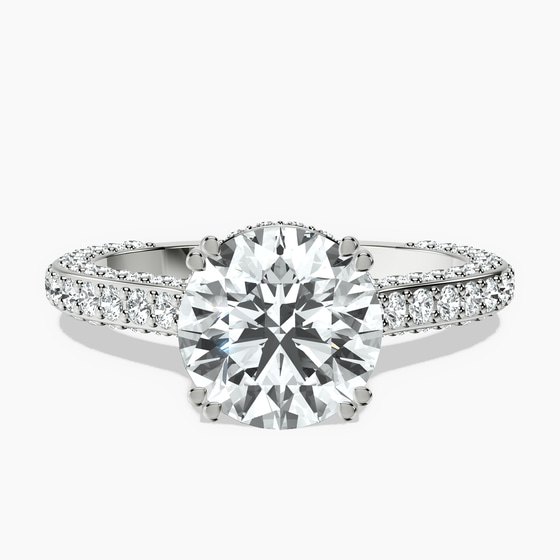 Eternia Criss Cross Side Halo Lab Diamond Ring front view