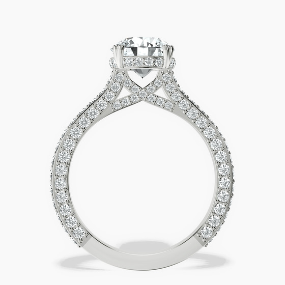Eternia Criss Cross Side Halo Lab Diamond Ring top view