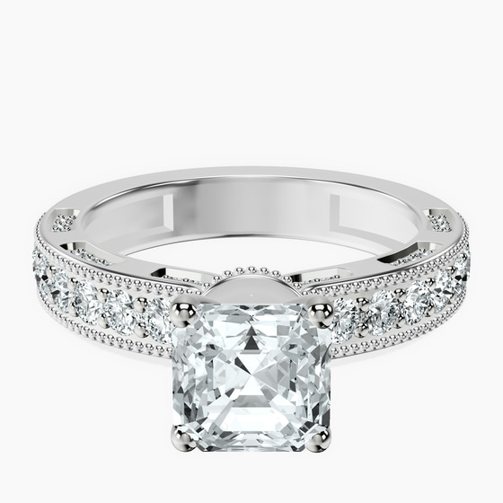Regalia Milgrain Lab Diamond Ring front view