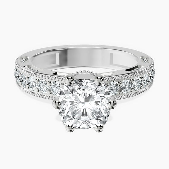 Regalia Milgrain Lab Diamond Ring front view